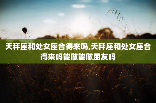 天秤座和处女座合得来吗,天秤座和处女座合得来吗能做能做朋友吗