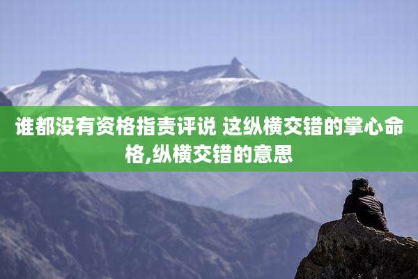 谁都没有资格指责评说 这纵横交错的掌心命格,纵横交错的意思