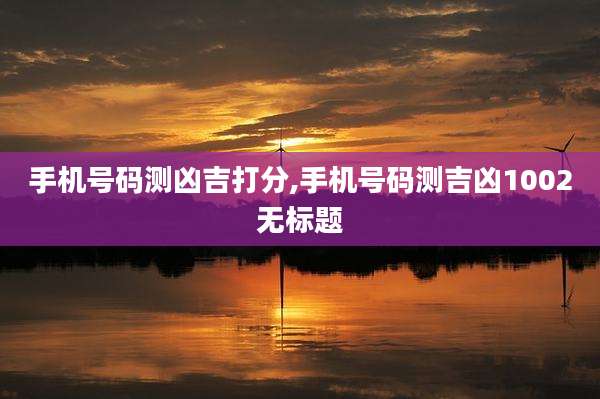 手机号码测凶吉打分,手机号码测吉凶1002无标题
