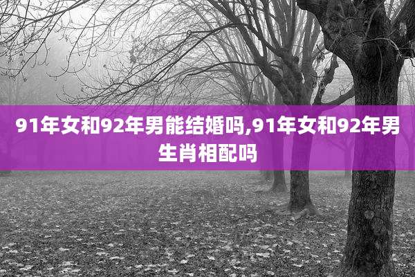 91年女和92年男能结婚吗,91年女和92年男生肖相配吗
