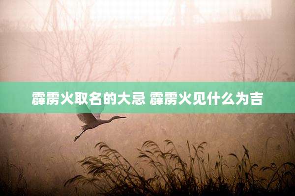 霹雳火取名的大忌 霹雳火见什么为吉