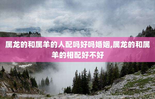属龙的和属羊的人配吗好吗婚姻,属龙的和属羊的相配好不好