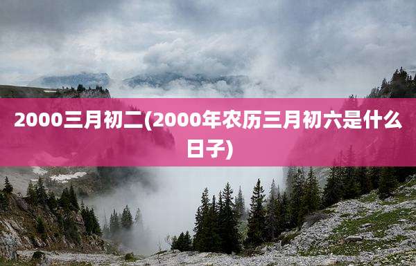 2000三月初二(2000年农历三月初六是什么日子)