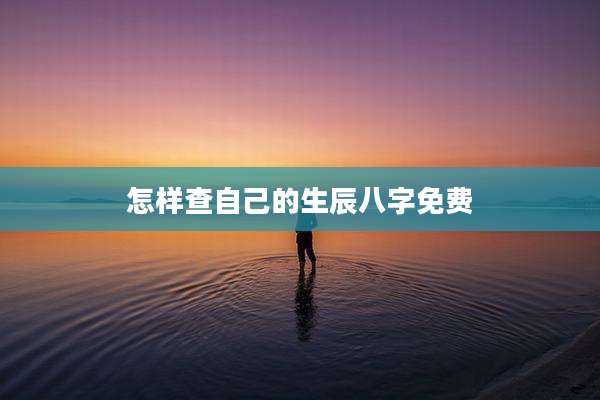 怎样查自己的生辰八字免费