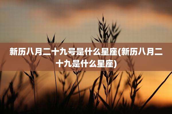 新历八月二十九号是什么星座(新历八月二十九是什么星座)