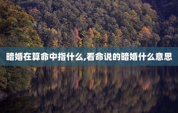 暗婚在算命中指什么,看命说的暗婚什么意思