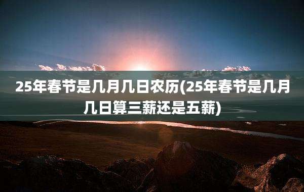 25年春节是几月几日农历(25年春节是几月几日算三薪还是五薪)