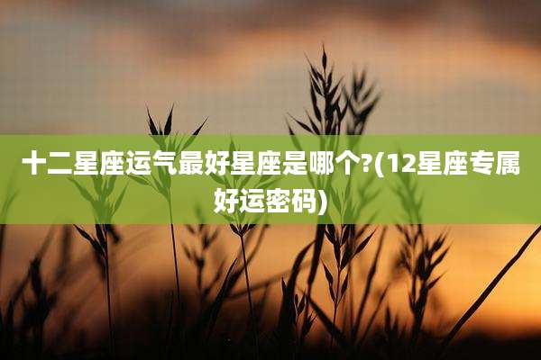 十二星座运气最好星座是哪个?(12星座专属好运密码)