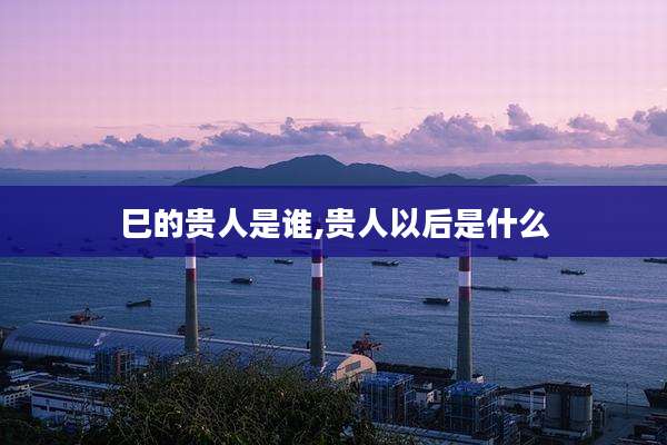 巳的贵人是谁,贵人以后是什么
