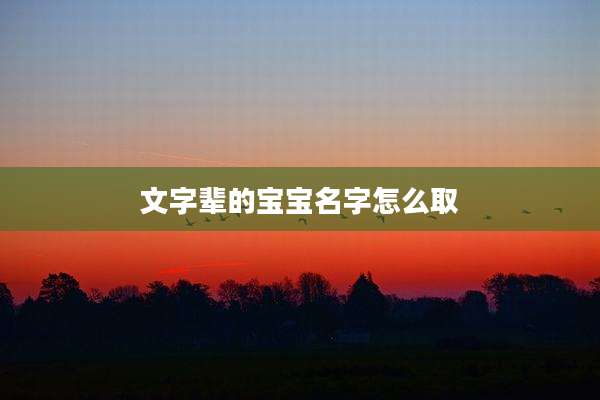 文字辈的宝宝名字怎么取