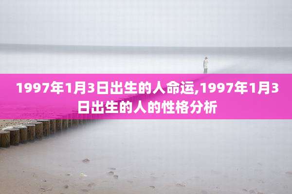 1997年1月3日出生的人命运,1997年1月3日出生的人的性格分析