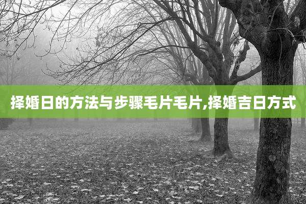 择婚日的方法与步骤毛片毛片,择婚吉日方式