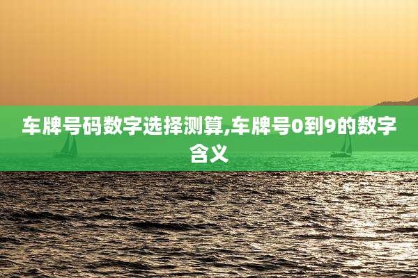 车牌号码数字选择测算,车牌号0到9的数字含义