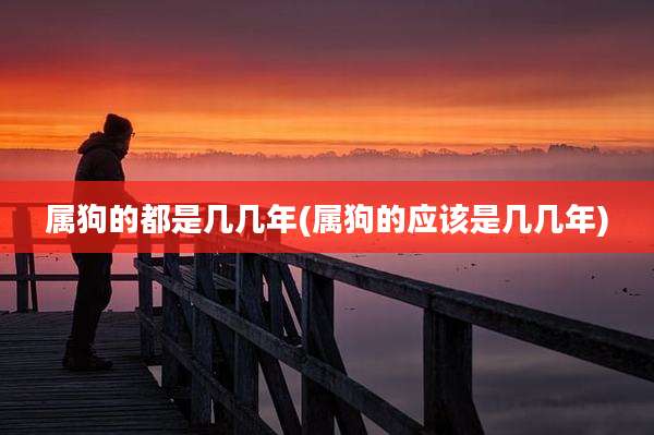 属狗的都是几几年(属狗的应该是几几年)