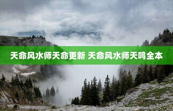 天命风水师天命更新 天命风水师天鸣全本