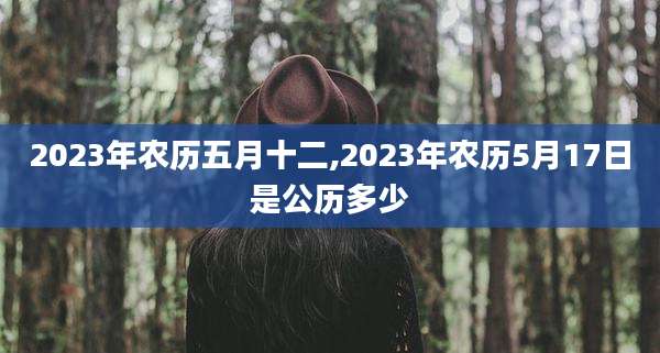 2023年农历五月十二,2023年农历5月17日是公历多少