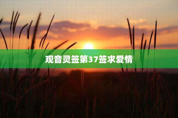 观音灵签第37签求爱情