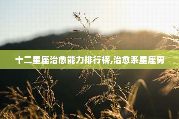 十二星座治愈能力排行榜,治愈系星座男