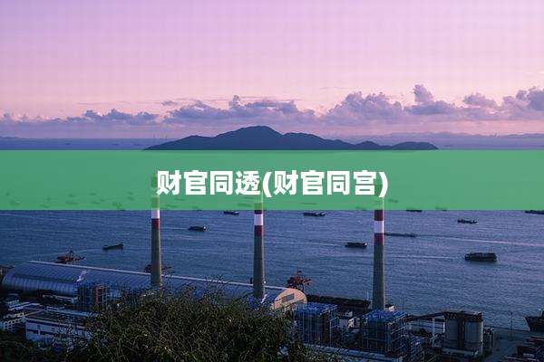 财官同透(财官同宫)