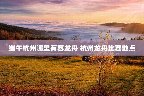 端午杭州哪里有赛龙舟 杭州龙舟比赛地点