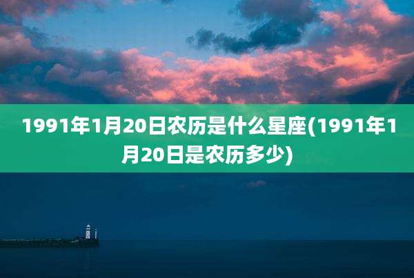 1991年1月20日农历是什么星座(1991年1月20日是农历多少)