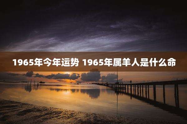 1965年今年运势 1965年属羊人是什么命