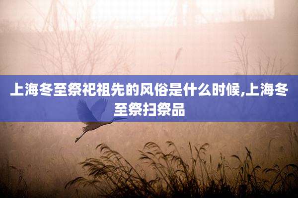 上海冬至祭祀祖先的风俗是什么时候,上海冬至祭扫祭品