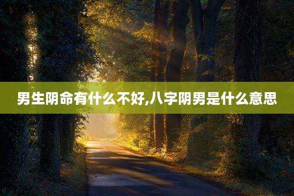 男生阴命有什么不好,八字阴男是什么意思