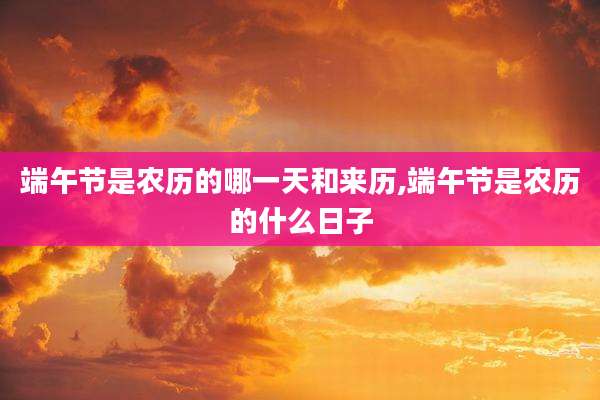 端午节是农历的哪一天和来历,端午节是农历的什么日子
