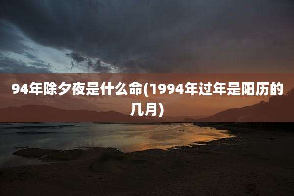 94年除夕夜是什么命(1994年过年是阳历的几月)