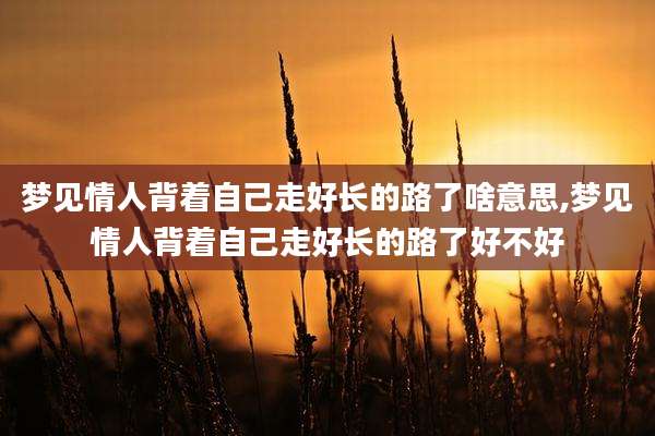 梦见情人背着自己走好长的路了啥意思,梦见情人背着自己走好长的路了好不好