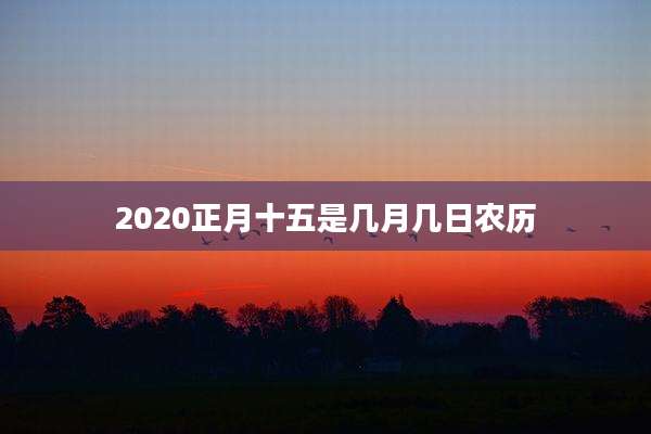 2020正月十五是几月几日农历
