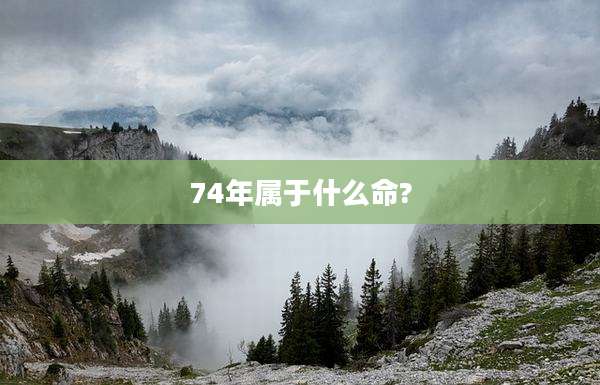 74年属于什么命?