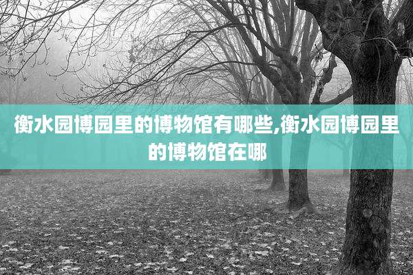 衡水园博园里的博物馆有哪些,衡水园博园里的博物馆在哪