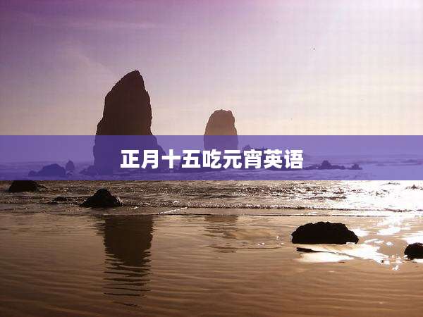 正月十五吃元宵英语