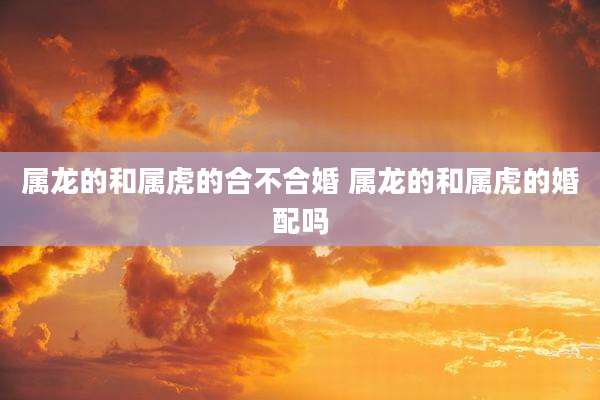 属龙的和属虎的合不合婚 属龙的和属虎的婚配吗