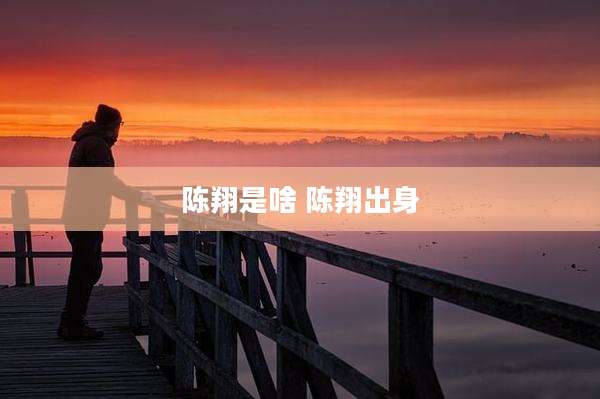 陈翔是啥 陈翔出身
