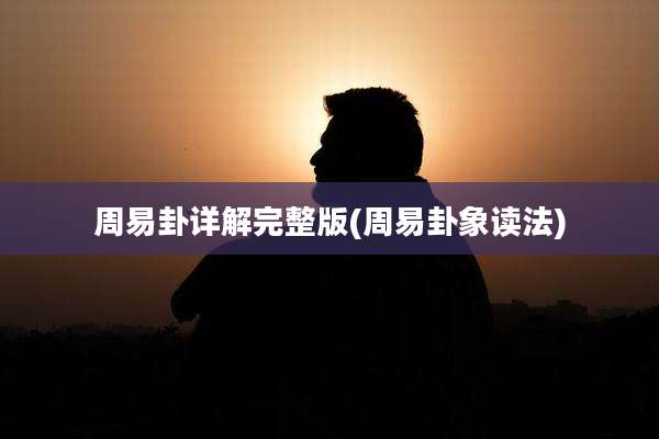 周易卦详解完整版(周易卦象读法)