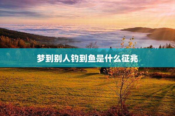梦到别人钓到鱼是什么征兆