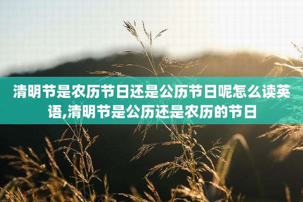 清明节是农历节日还是公历节日呢怎么读英语,清明节是公历还是农历的节日