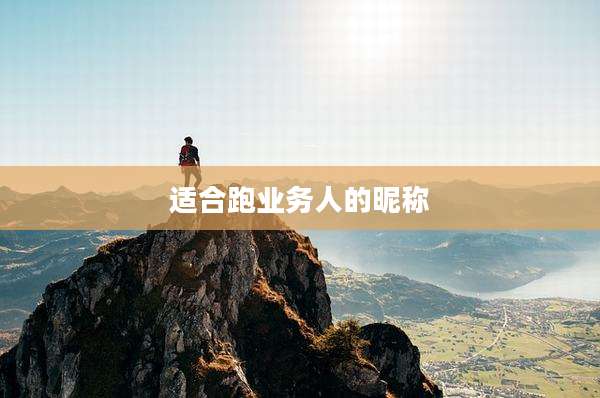 适合跑业务人的昵称