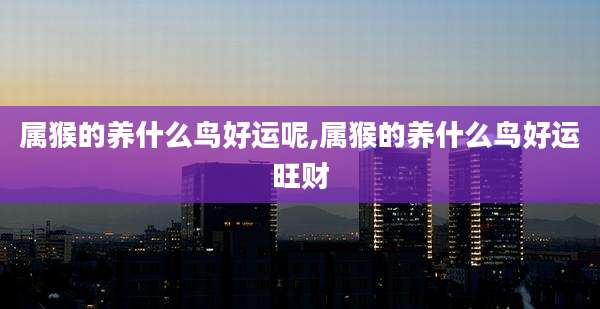属猴的养什么鸟好运呢,属猴的养什么鸟好运旺财