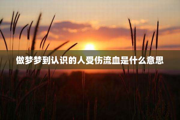 做梦梦到认识的人受伤流血是什么意思