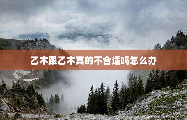 乙木跟乙木真的不合适吗怎么办