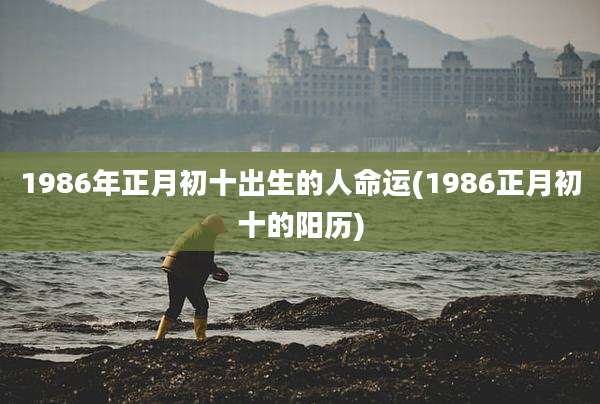 1986年正月初十出生的人命运(1986正月初十的阳历)