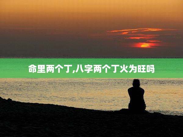 命里两个丁,八字两个丁火为旺吗