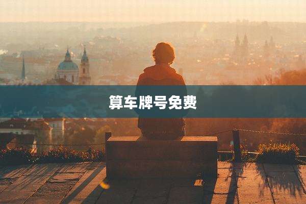 算车牌号免费