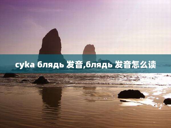 cyka блядь 发音,блядь 发音怎么读