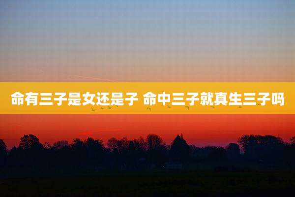 命有三子是女还是子 命中三子就真生三子吗