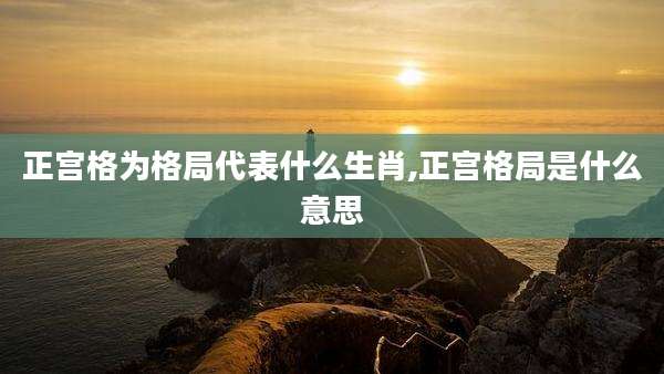 正宫格为格局代表什么生肖,正宫格局是什么意思